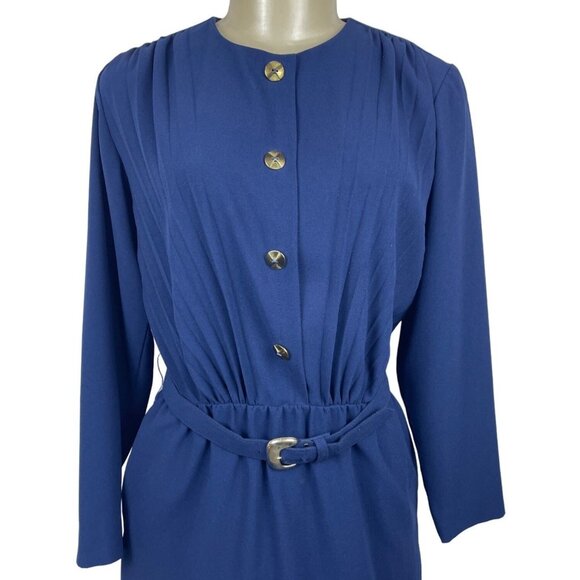 Vintage 80's Tanner Women's Royal Blue Sheath Dress Sz 8 (EUR 40) - Picture 4 of 6